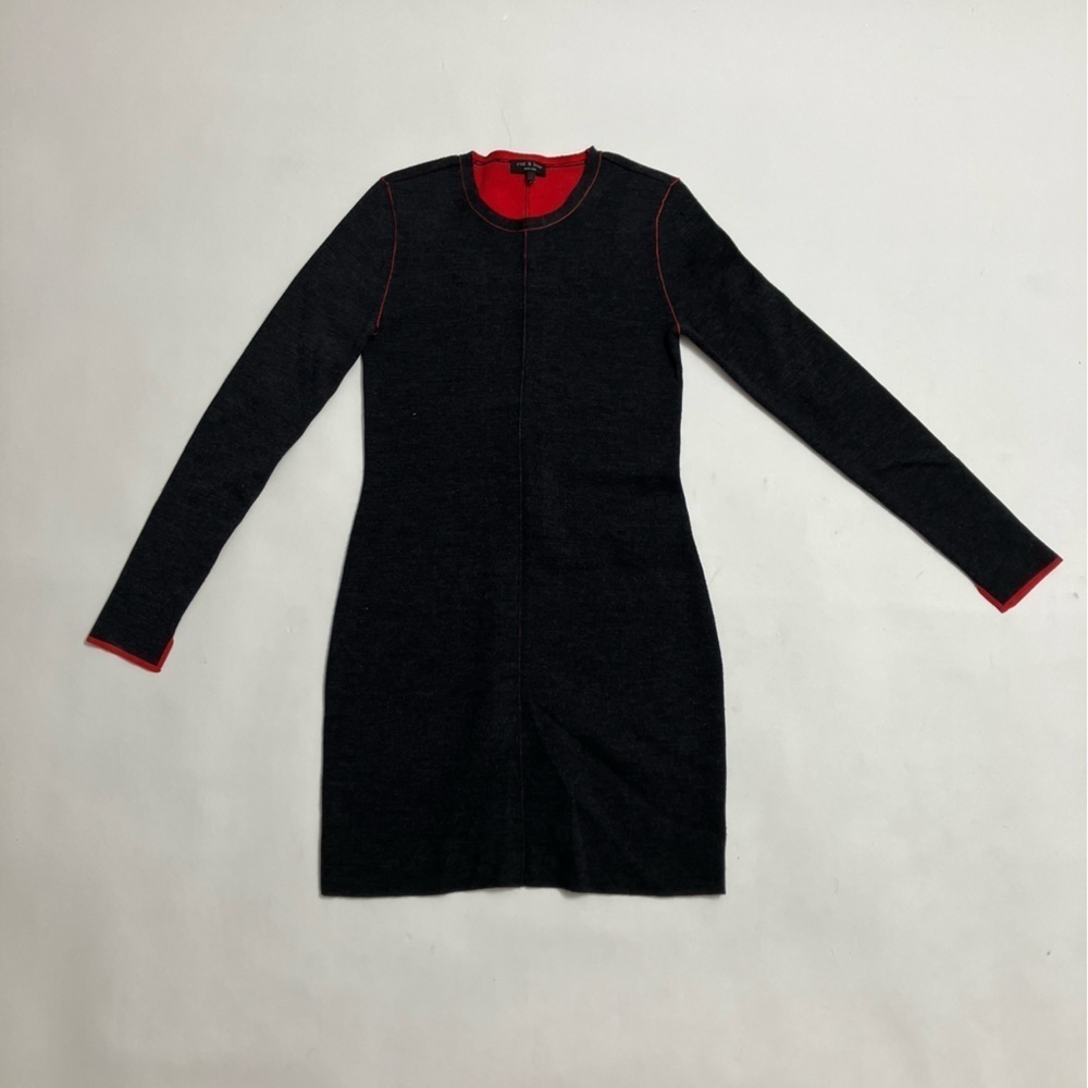 RAG & BONE inside out stitch long sleeve mini dress